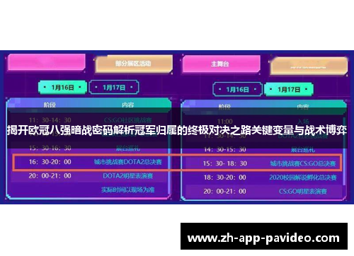 揭开欧冠八强暗战密码解析冠军归属的终极对决之路关键变量与战术博弈
